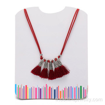 Cuir cordon collier alliage Tassel colliers pour femmes